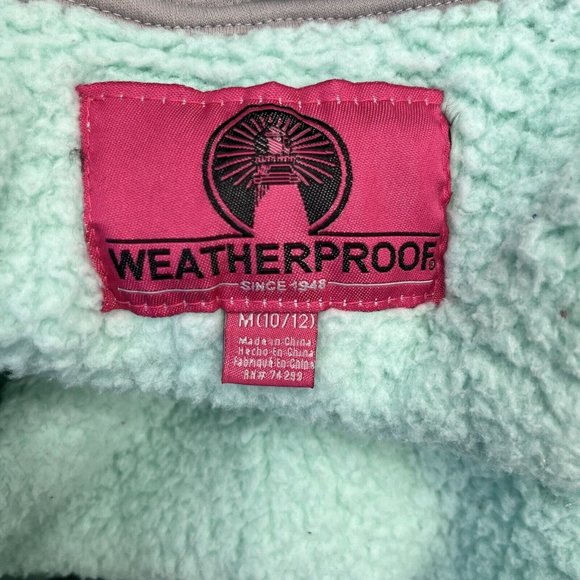 Weatherproof Girl's Green Jacket Hoodie Outerwear Size M 10-12 - Picture 14 of 16